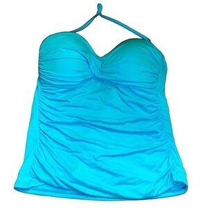 La Blanca Turquoise Tankini Swim Top Size 8 Convertible Halter Neck